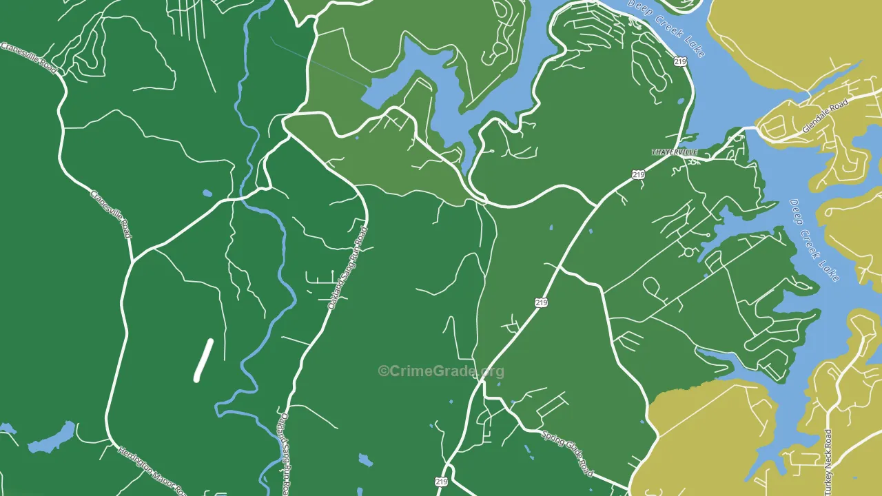 McComas Beach, MD Map of Vehicle Theft Rates