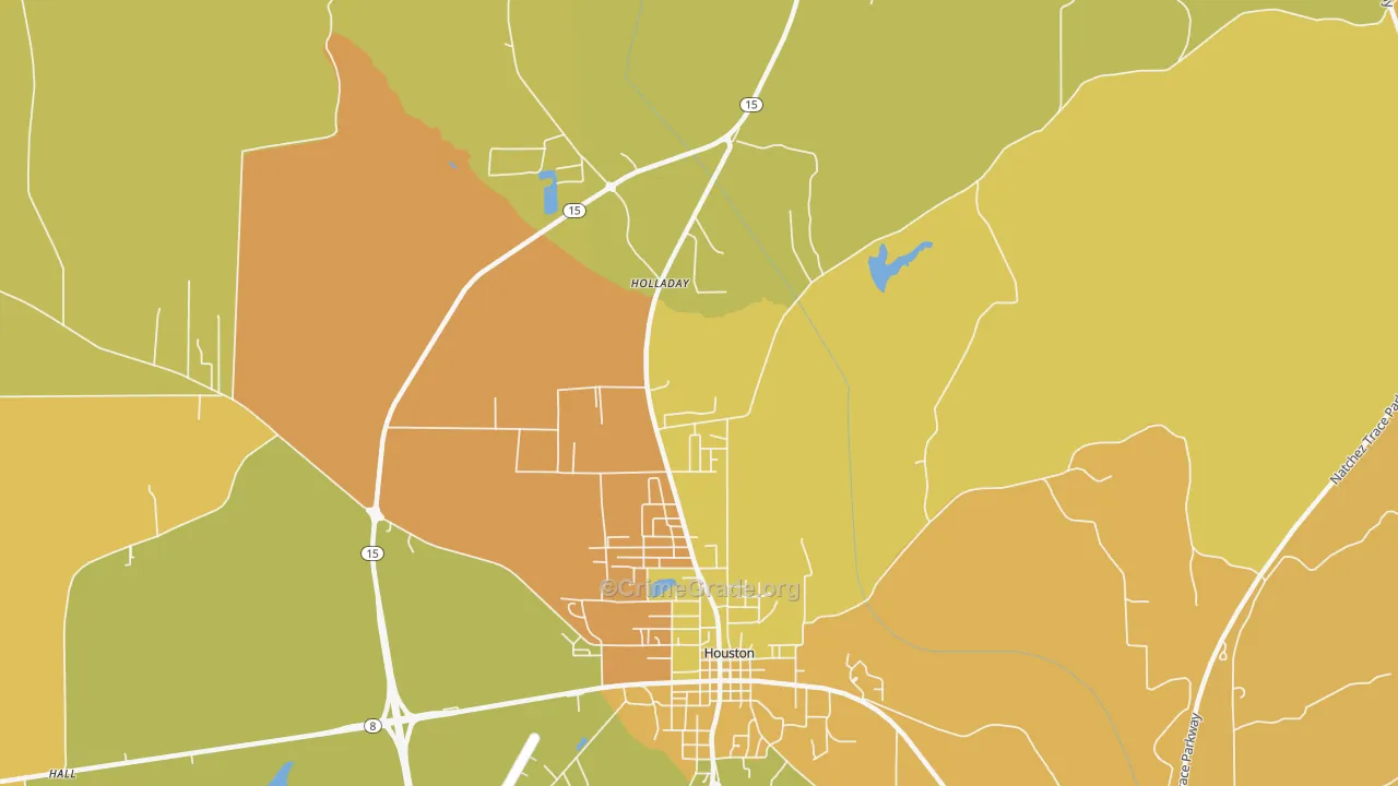 McCondy, MS Map of Vehicle Theft Rates