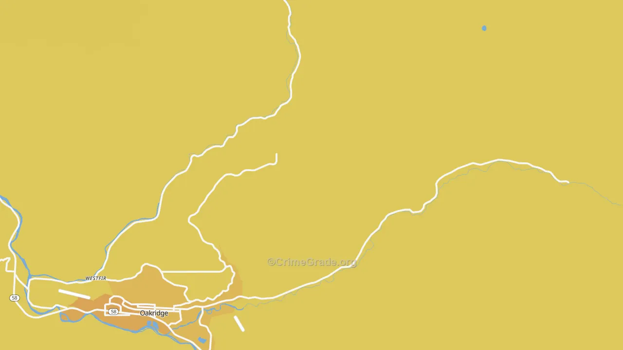 McCredie Springs, OR Map of Vehicle Theft Rates