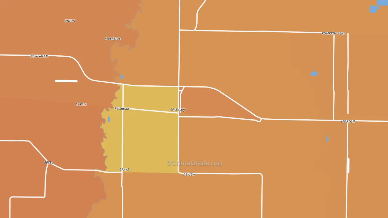 McCrory, AR Map of Vehicle Theft Rates