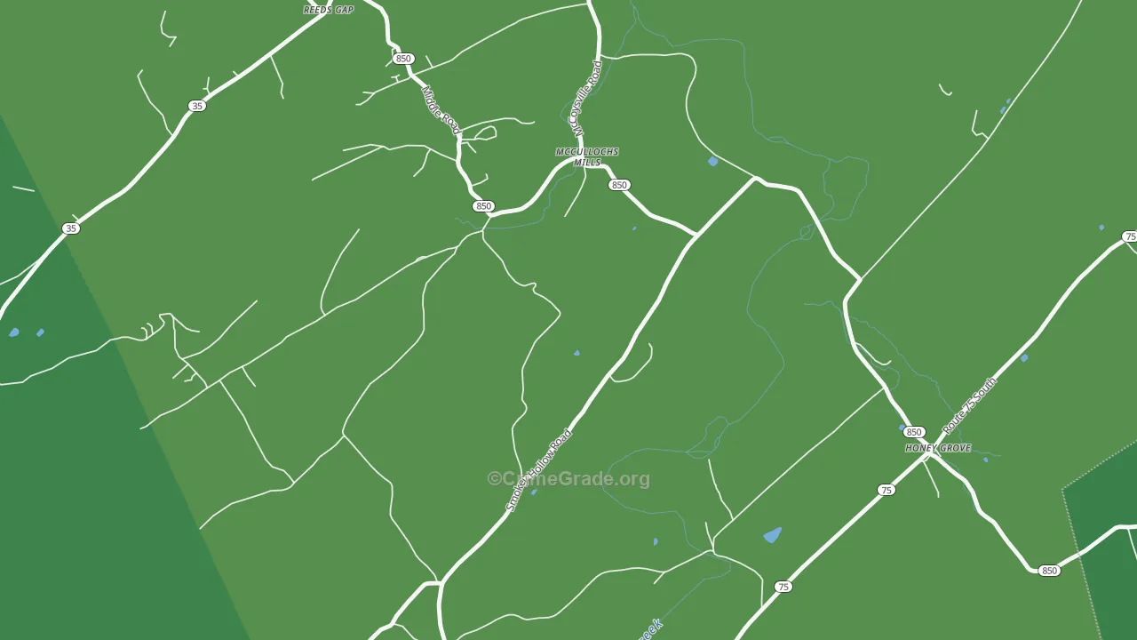 McCullochs Mills, PA Map of Vehicle Theft Rates
