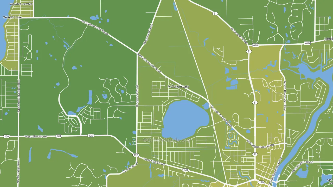 McCullom Lake, IL Map of Vehicle Theft Rates