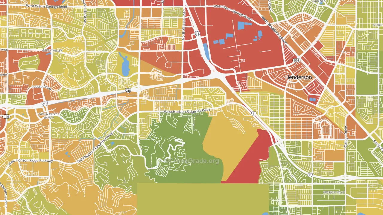 McCullough Hills, Henderson, NV Map of Vehicle Theft Rates