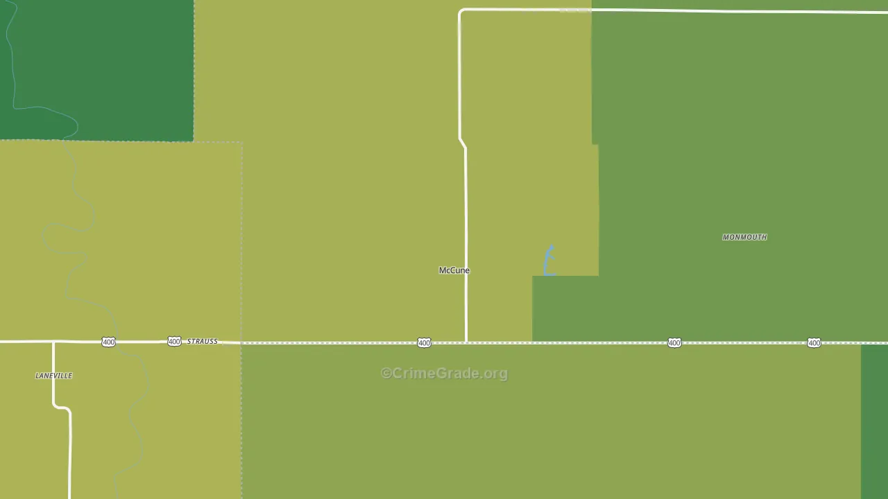 McCune, KS Map of Vehicle Theft Rates