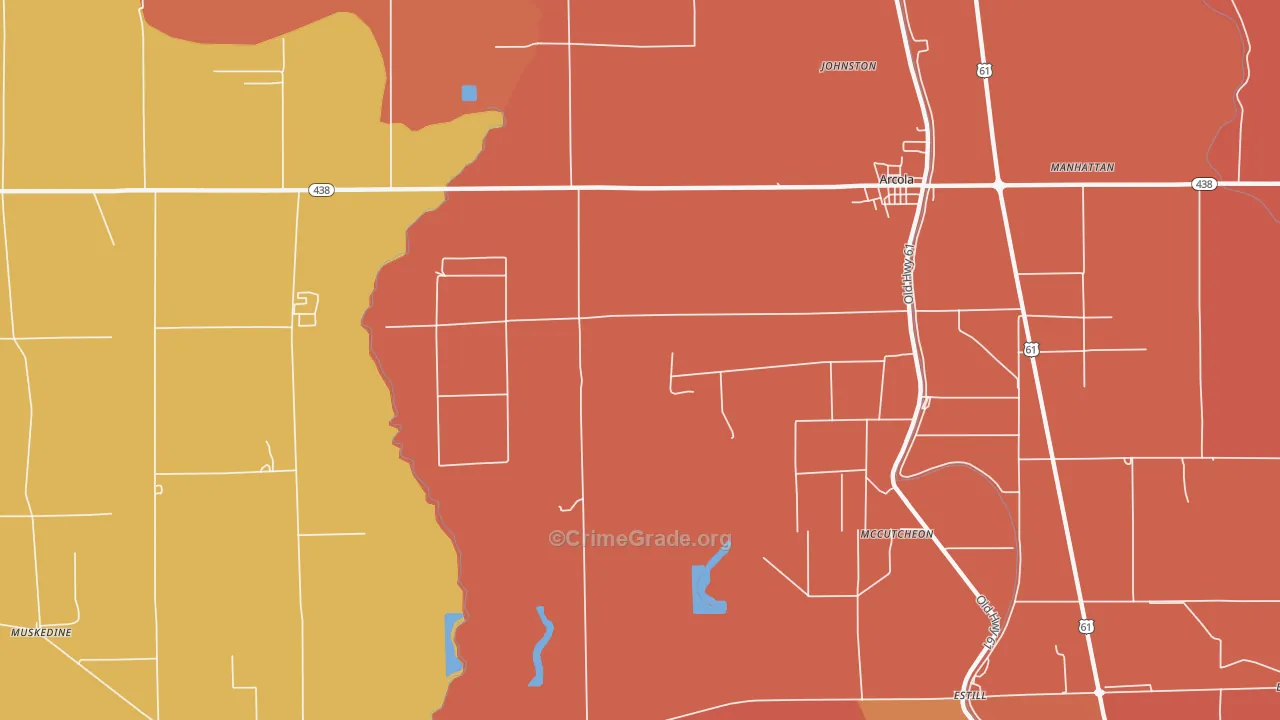 McCutcheon, MS Map of Vehicle Theft Rates