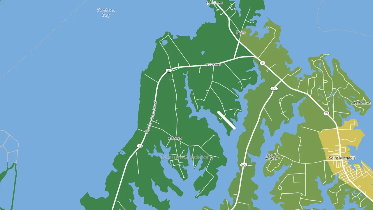 Mcdaniel, MD Map of Vehicle Theft Rates