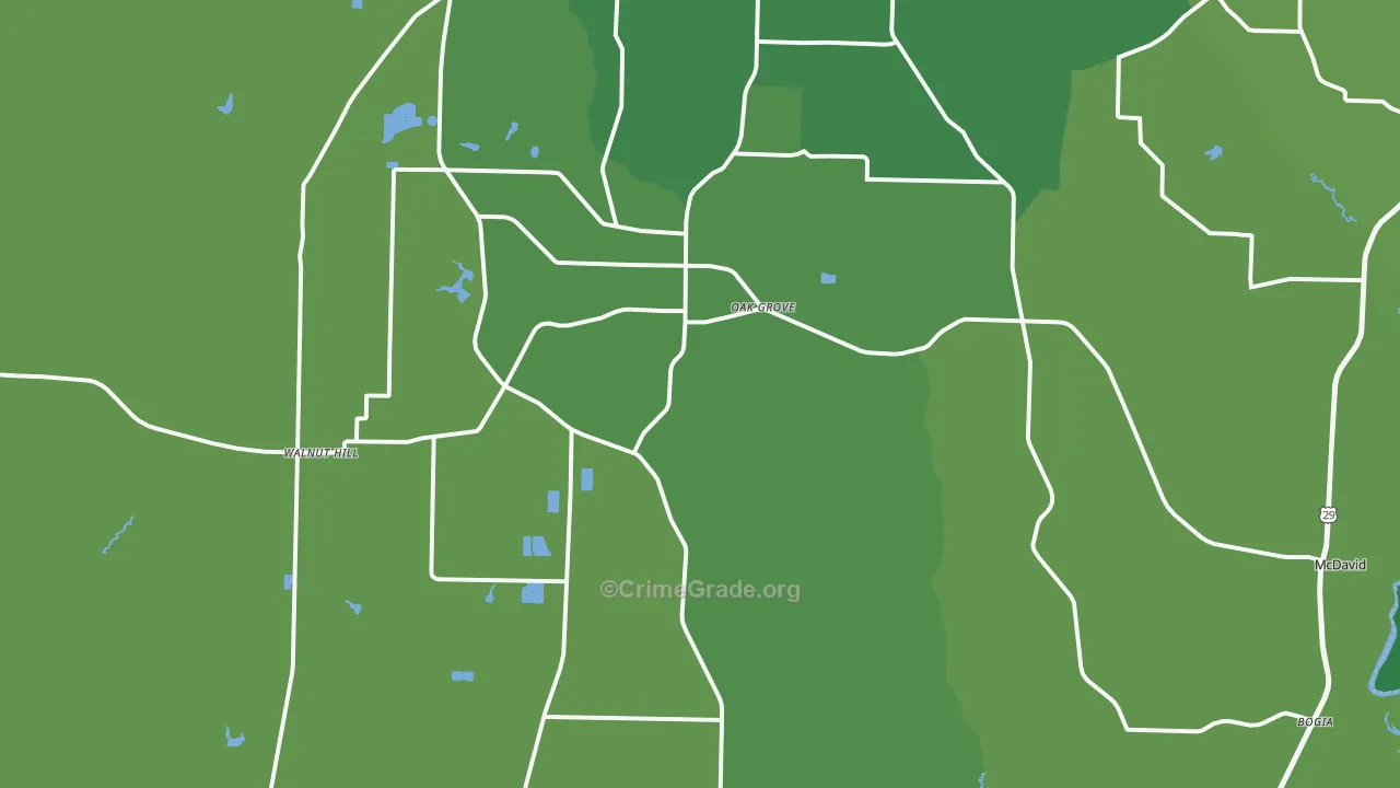 McDavid, FL Map of Vehicle Theft Rates