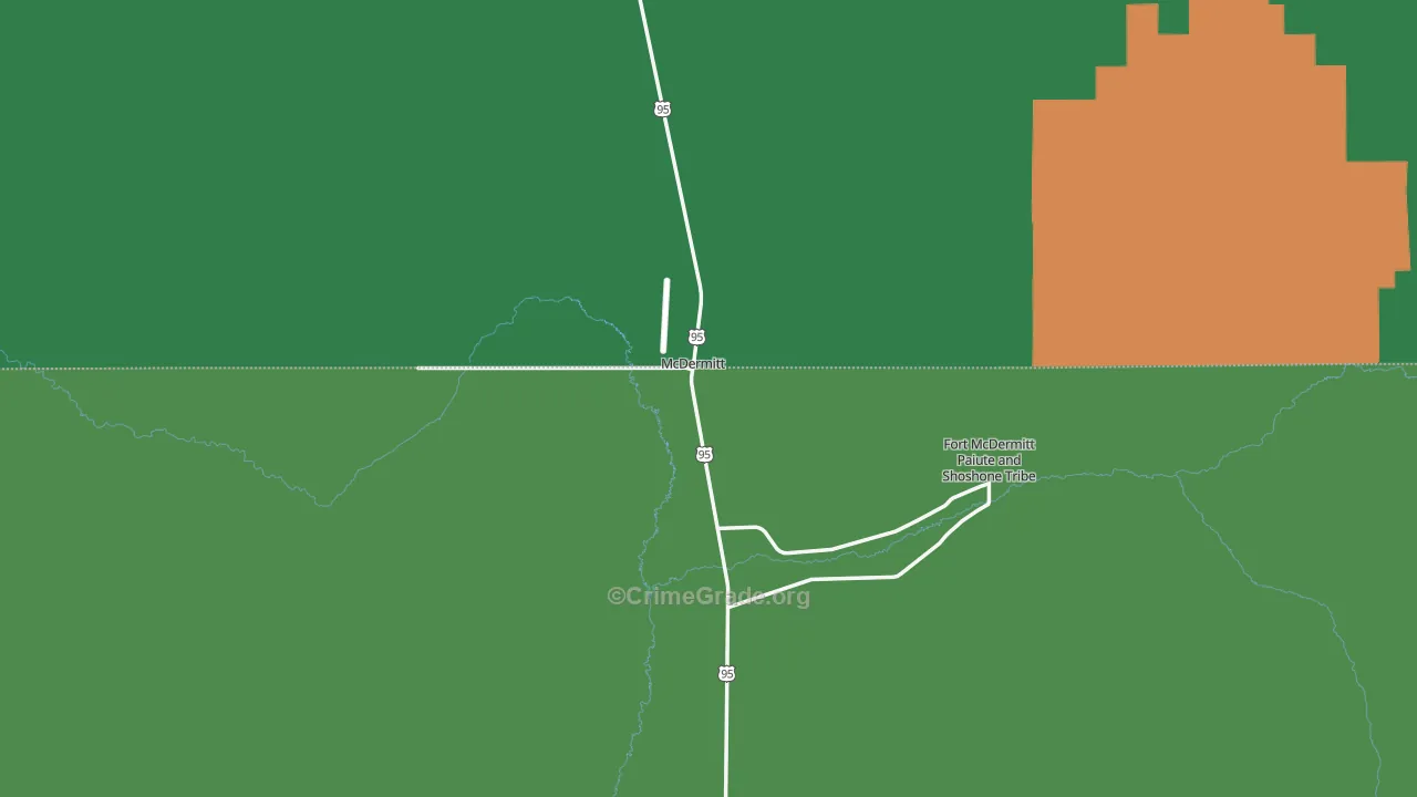 McDermitt, NV Map of Vehicle Theft Rates