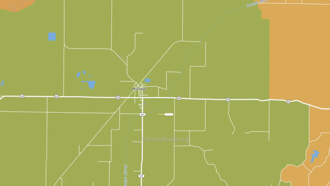 McDougal, AR Map of Vehicle Theft Rates