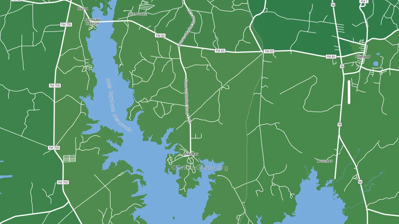 McElroy, TX Map of Vehicle Theft Rates