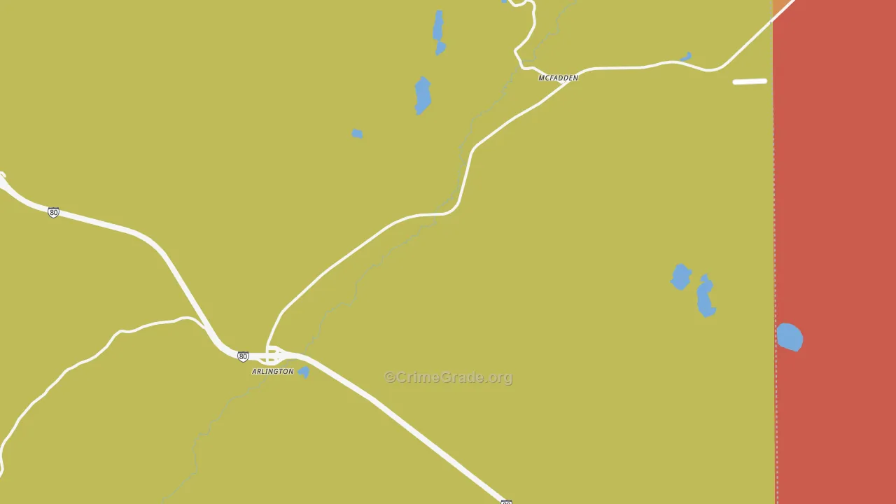 McFadden, WY Map of Vehicle Theft Rates