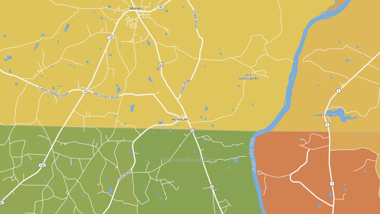 McFarlan, NC Map of Vehicle Theft Rates