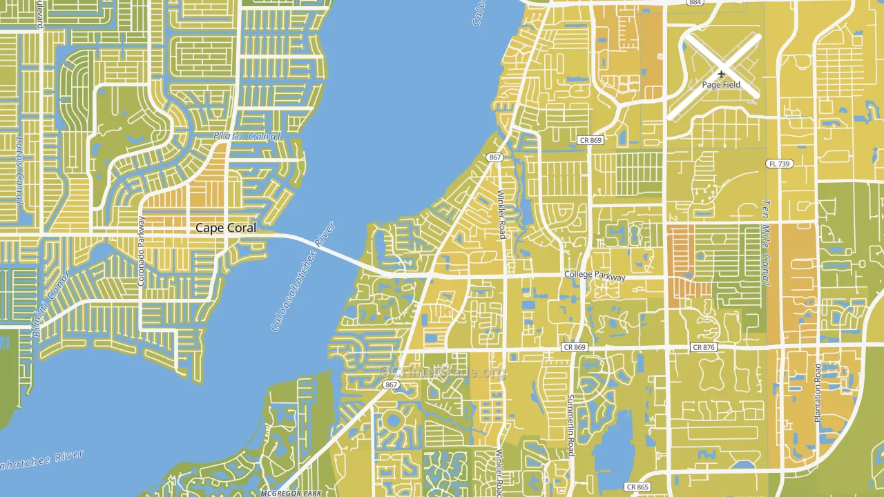 McGregor, FL Map of Vehicle Theft Rates