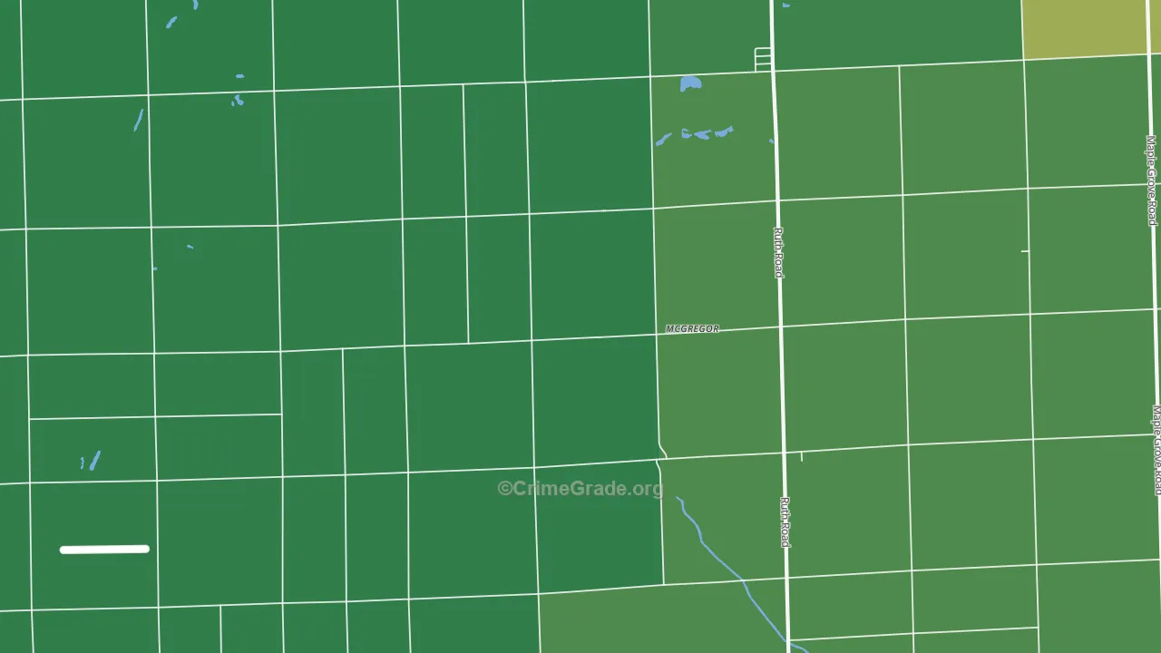 McGregor, MI Map of Vehicle Theft Rates