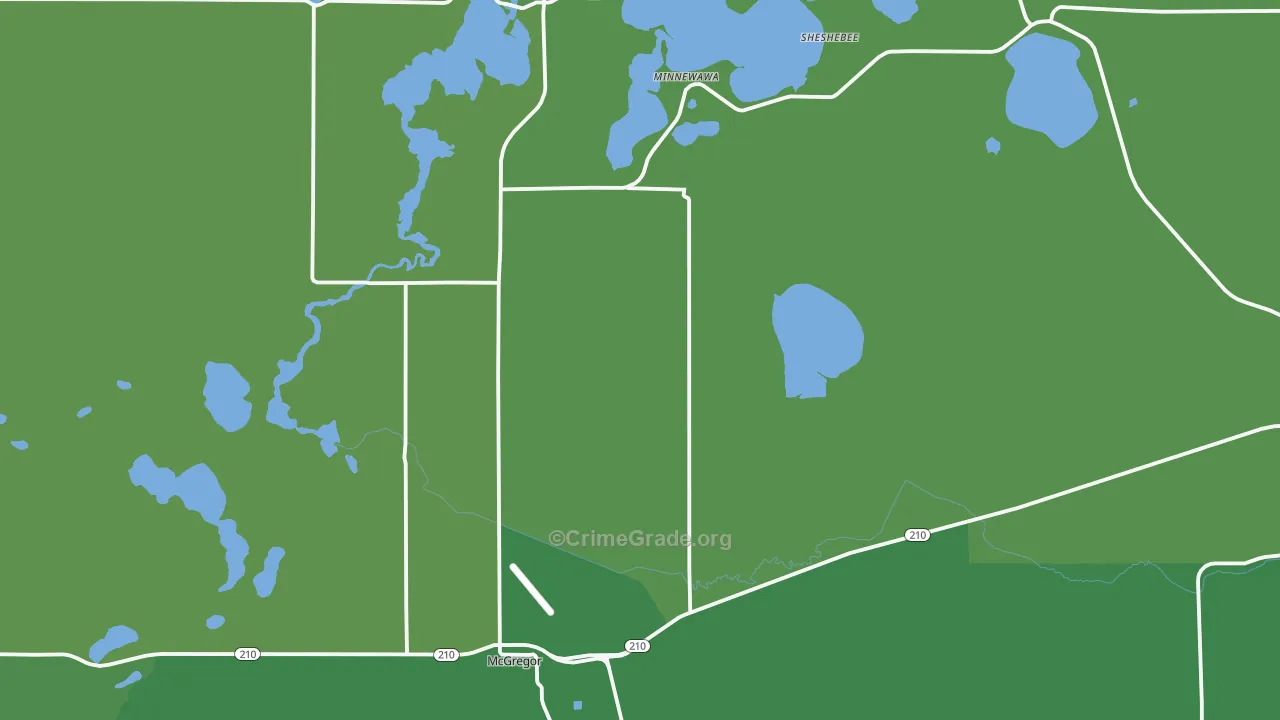 McGregor, MN Map of Vehicle Theft Rates