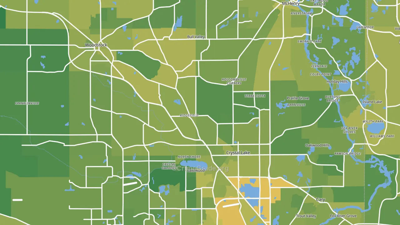 McHenry County, IL Map of Vehicle Theft Rates