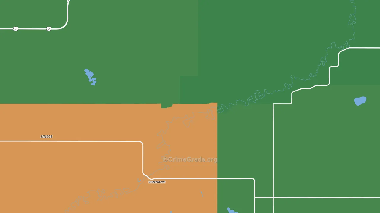 McHenry County, ND Map of Vehicle Theft Rates