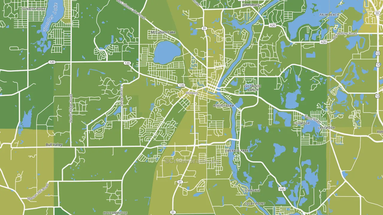 Mchenry, IL Map of Vehicle Theft Rates