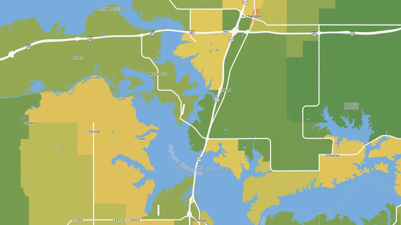McIntosh County, OK Map of Vehicle Theft Rates