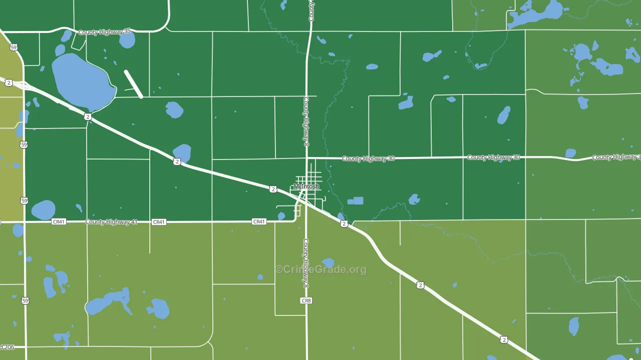 Mcintosh, MN Map of Vehicle Theft Rates