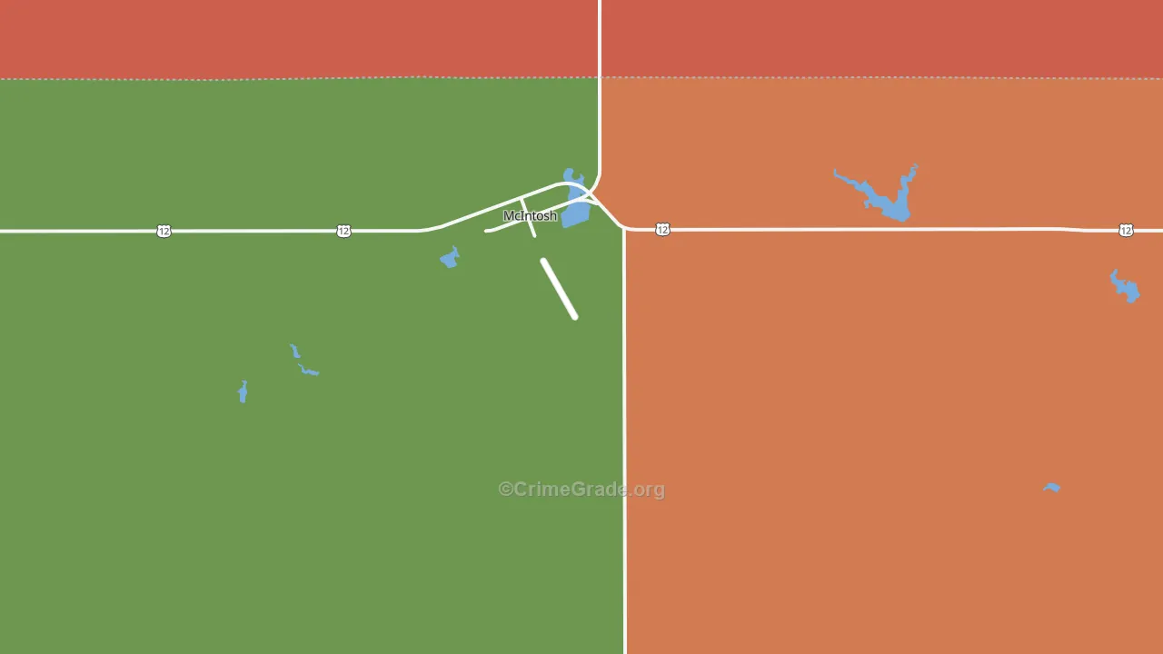 McIntosh, SD Map of Vehicle Theft Rates