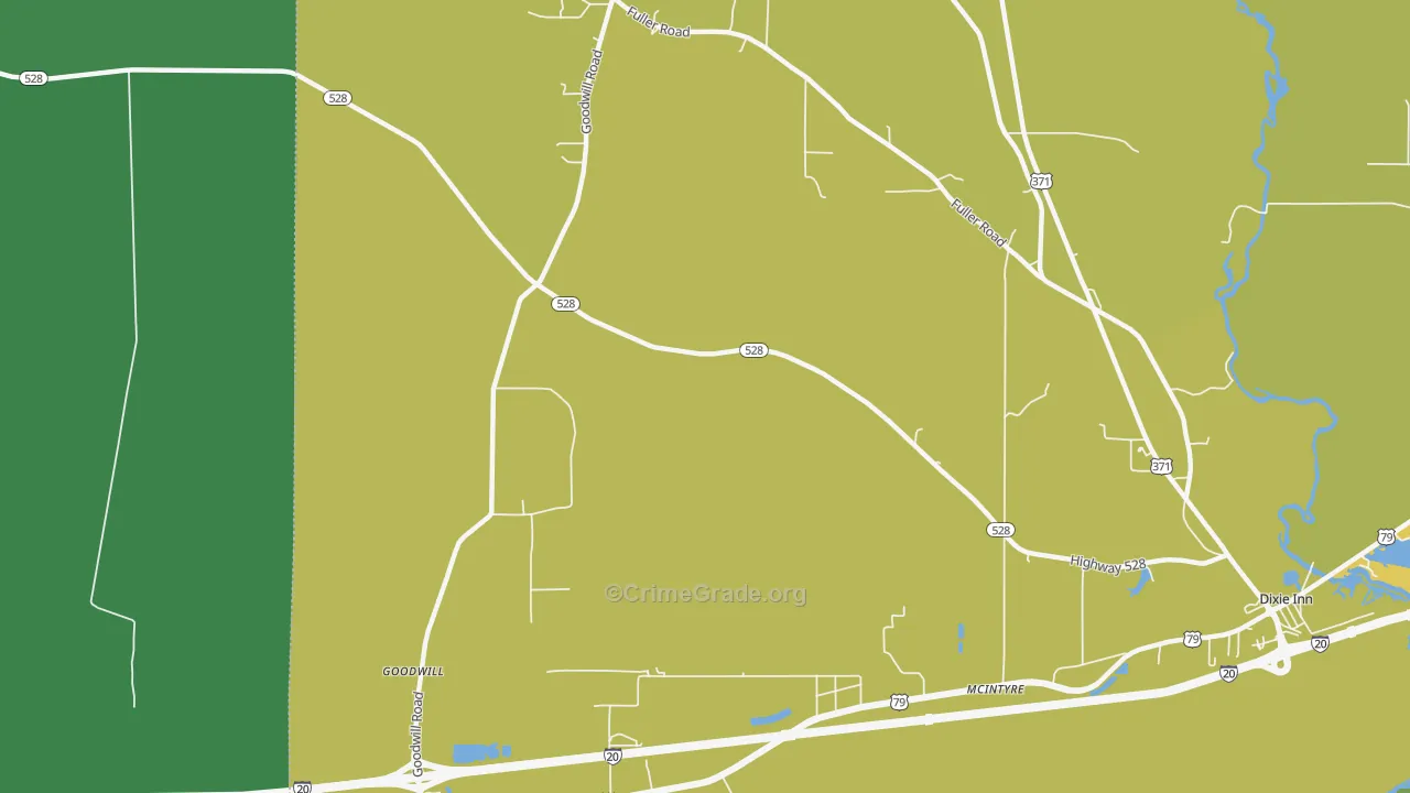 McIntyre, LA Map of Vehicle Theft Rates