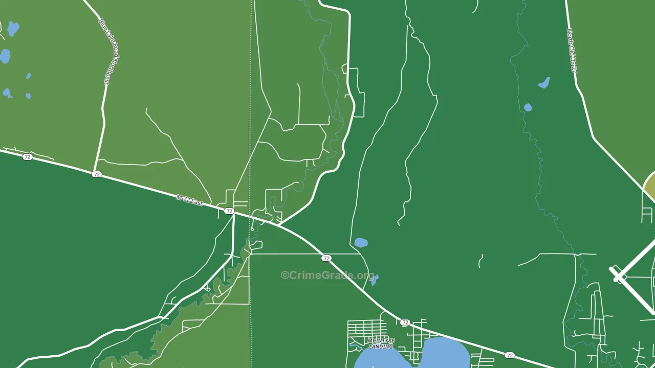 McIntyre Landing, MI Map of Vehicle Theft Rates
