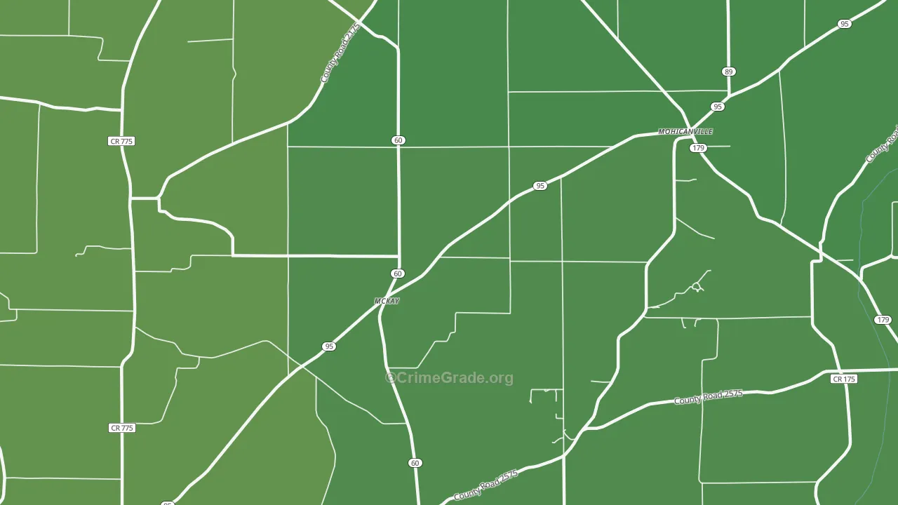 McKay, OH Map of Vehicle Theft Rates
