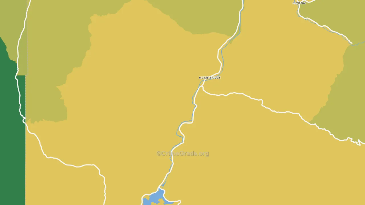 McKee Bridge, OR Map of Vehicle Theft Rates