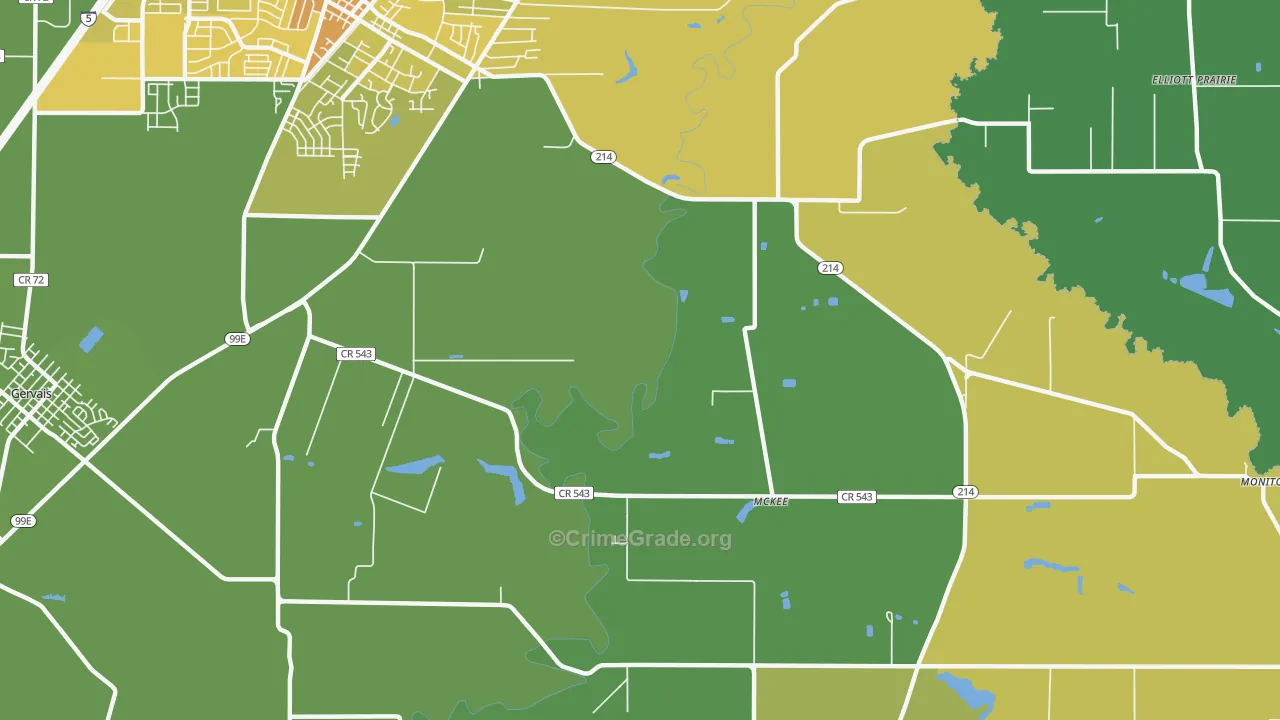 McKee, OR Map of Vehicle Theft Rates