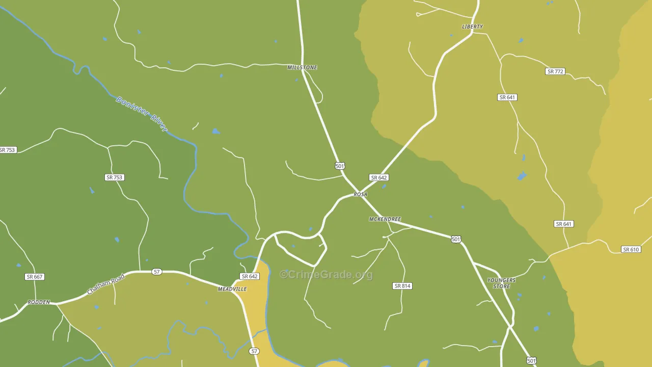 McKendree, VA Map of Vehicle Theft Rates