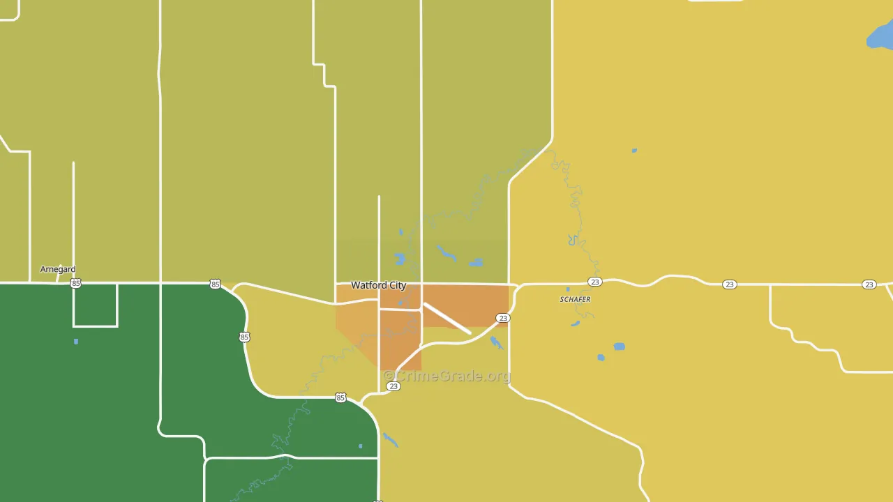 McKenzie County, ND Map of Vehicle Theft Rates