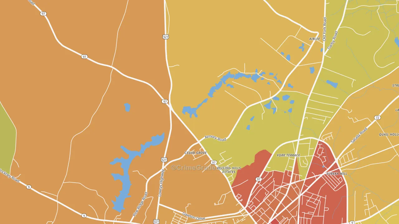 Mckeown, SC Map of Vehicle Theft Rates