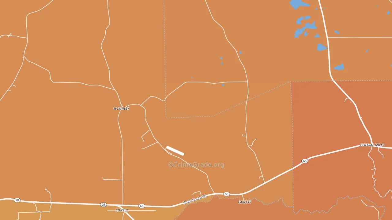 McKinley, AL Map of Vehicle Theft Rates