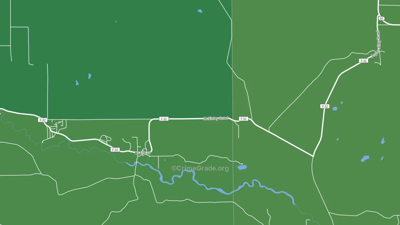 McKinley, MI Map of Vehicle Theft Rates