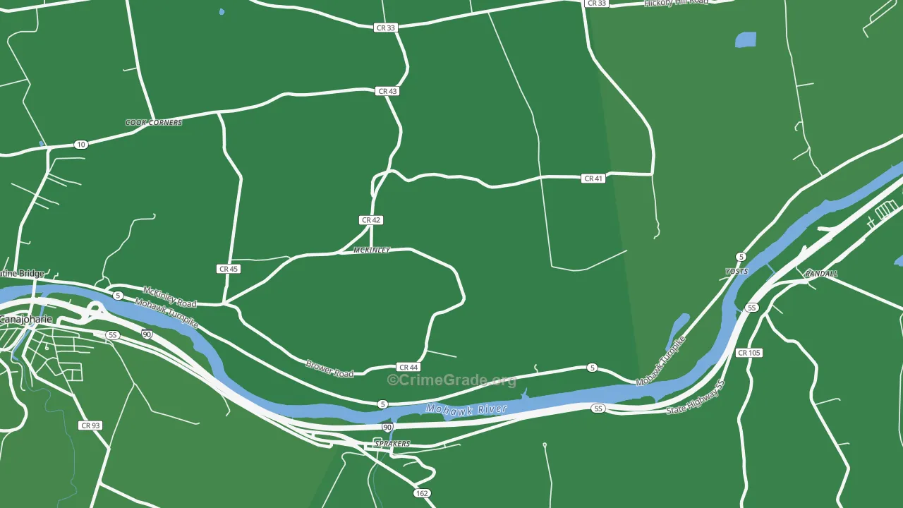 McKinley, NY Map of Vehicle Theft Rates