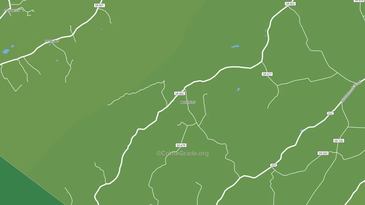 McKinley, VA Map of Vehicle Theft Rates