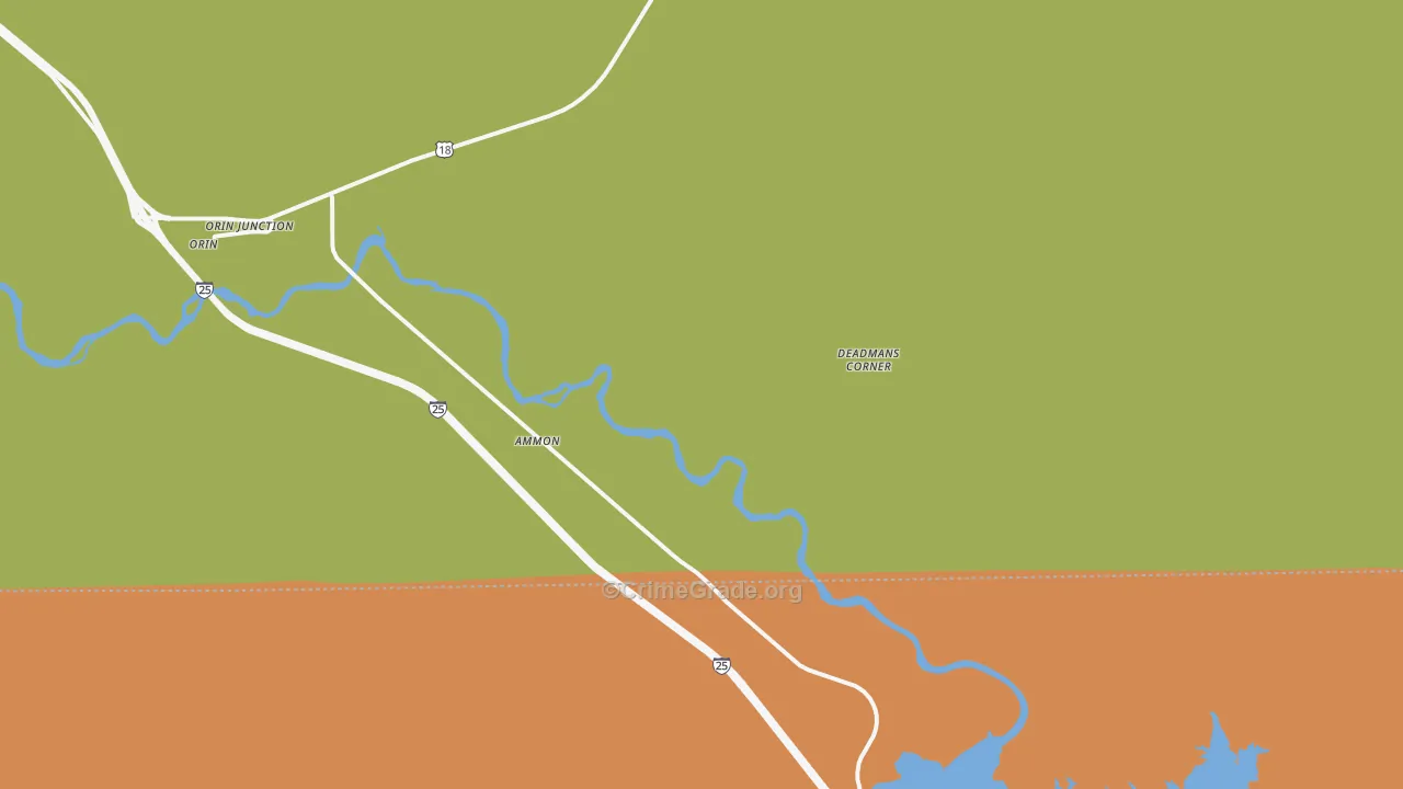 McKinley, WY Map of Vehicle Theft Rates