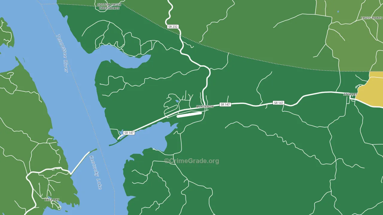 McKinnon, TN Map of Vehicle Theft Rates