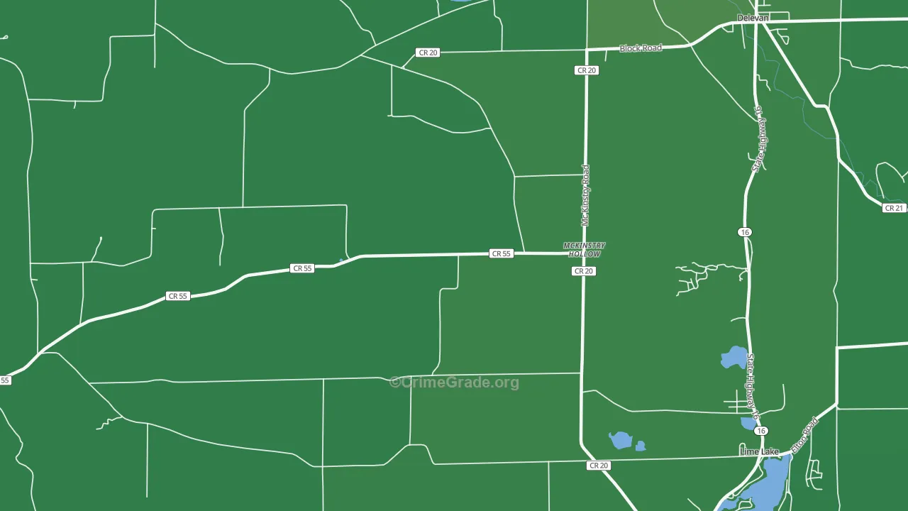 McKinstry Hollow, NY Map of Vehicle Theft Rates