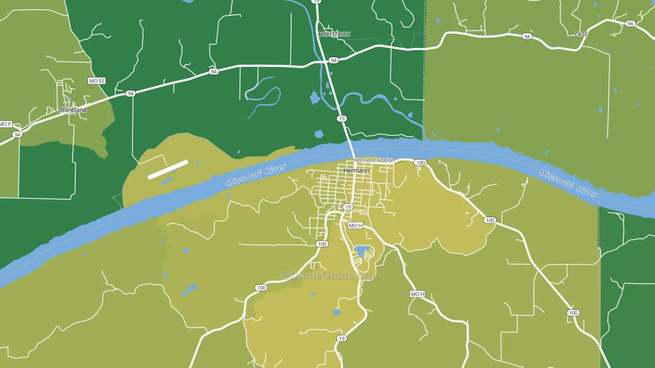 McKittrick, MO Map of Vehicle Theft Rates