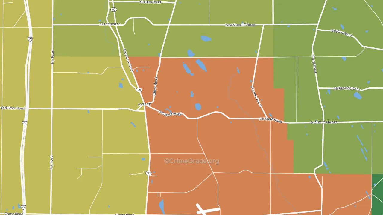 McLane, PA Map of Vehicle Theft Rates