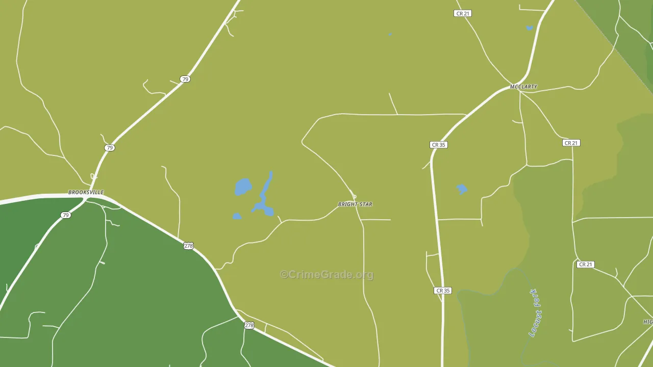 McLarty, AL Map of Vehicle Theft Rates