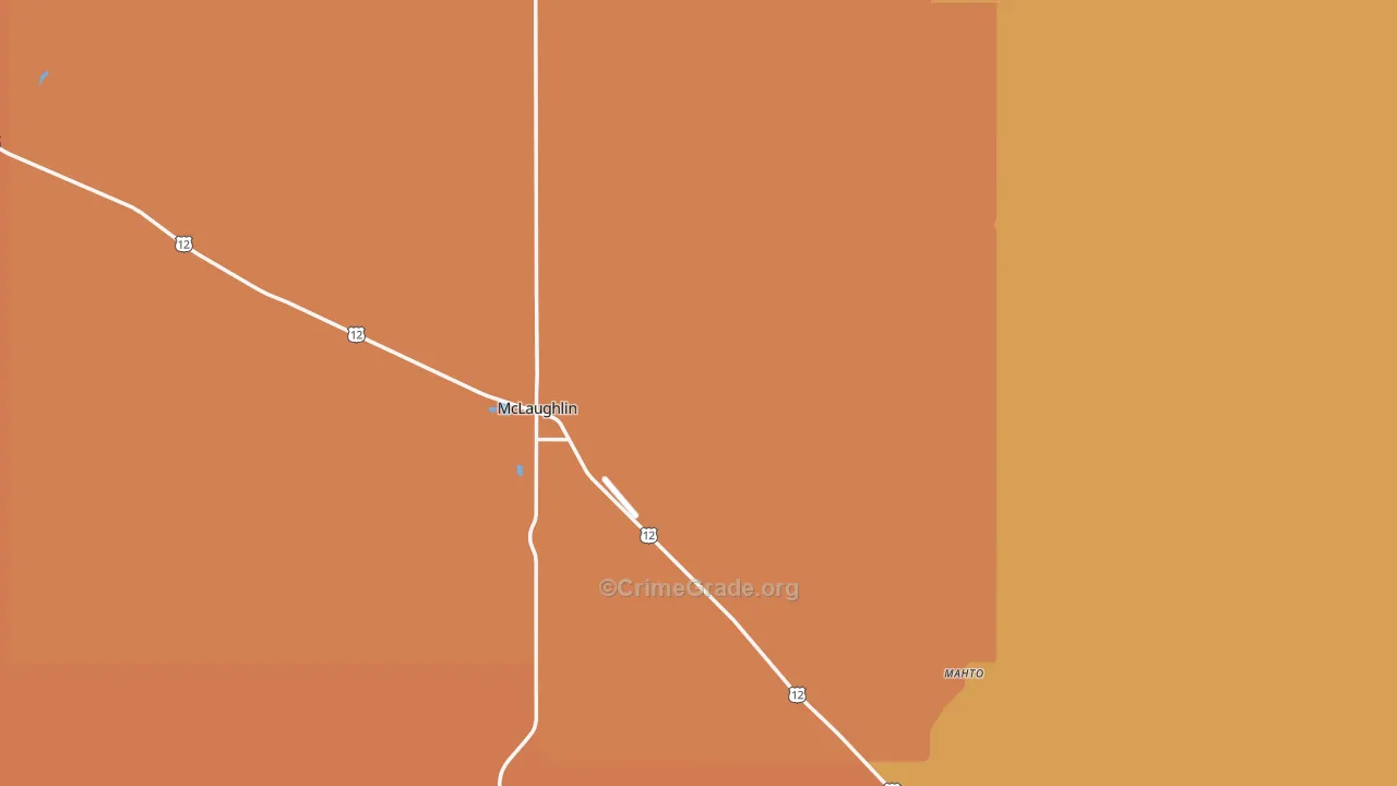 McLaughlin, SD Map of Vehicle Theft Rates