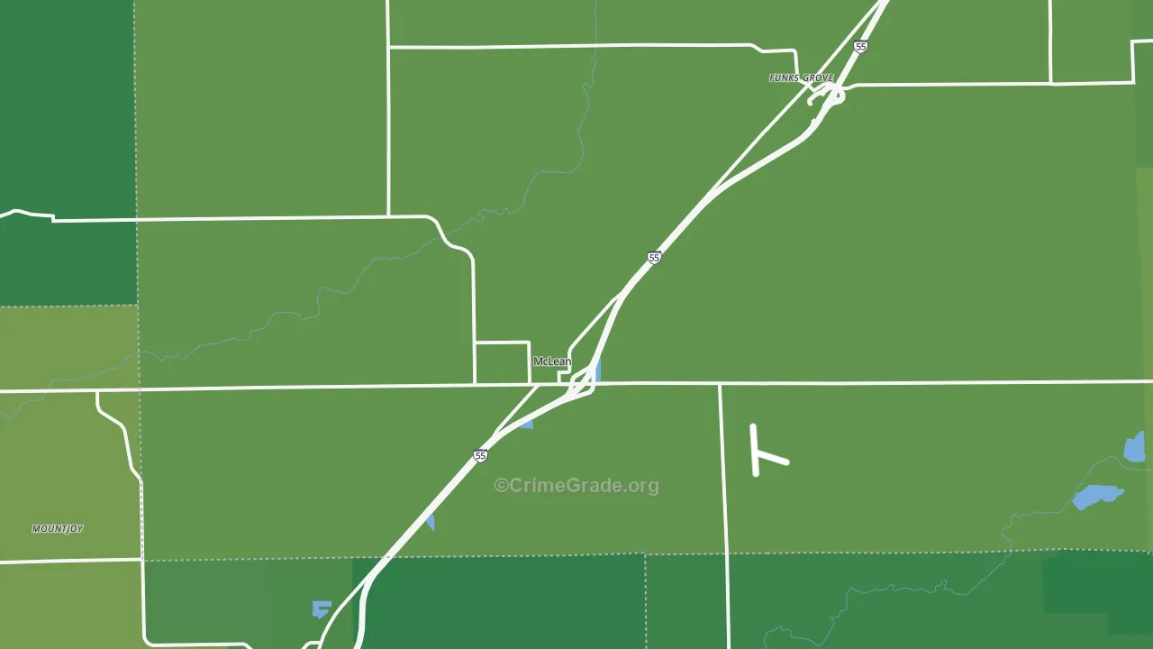 McLean, IL Map of Vehicle Theft Rates