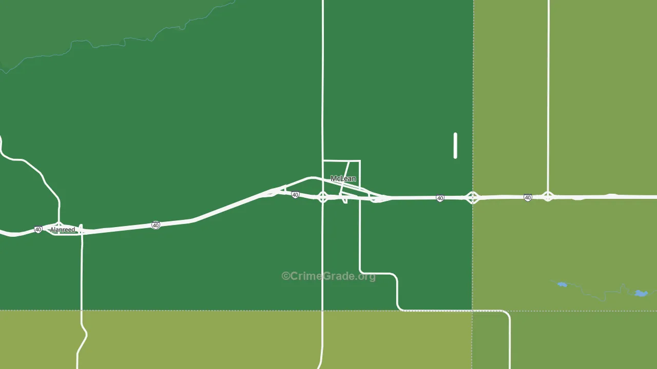 McLean, TX Map of Vehicle Theft Rates