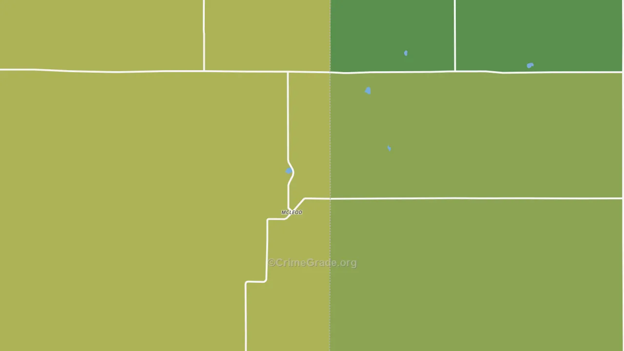 Mcleod, ND Map of Vehicle Theft Rates