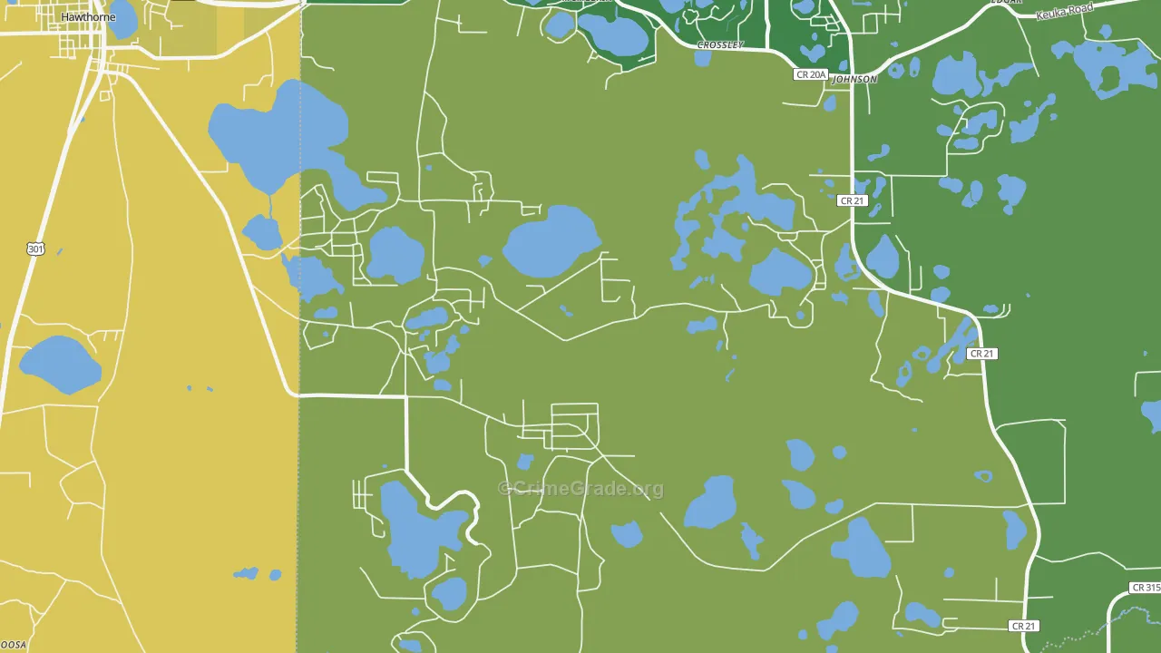 McMeekin, FL Map of Vehicle Theft Rates