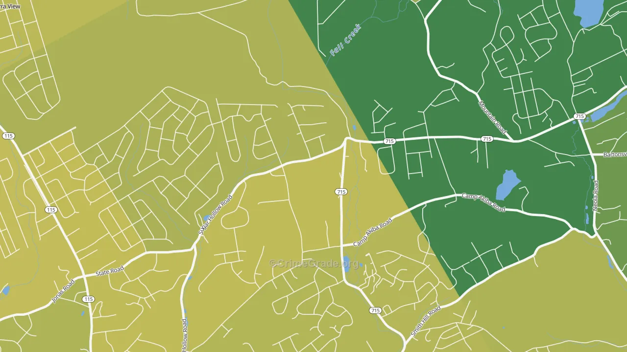 McMichaels, PA Map of Vehicle Theft Rates