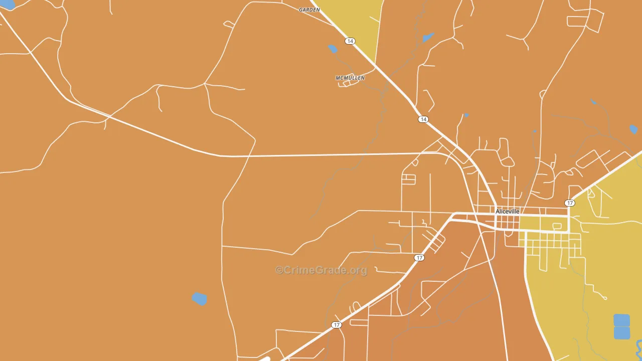 McMullen, AL Map of Vehicle Theft Rates